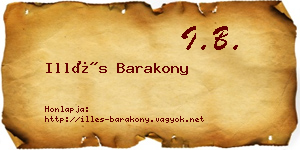 Illés Barakony névjegykártya