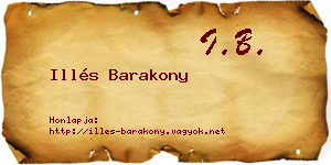 Illés Barakony névjegykártya
