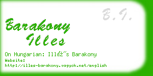 barakony illes business card